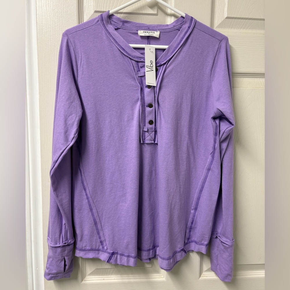 Zen Henley Long Sleeve Top